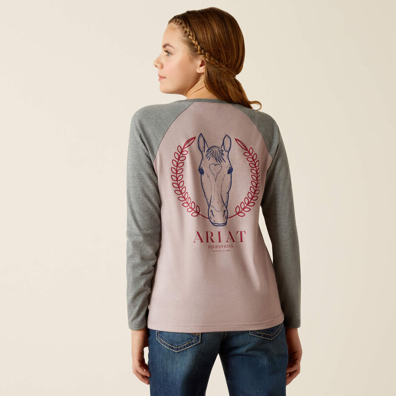 Ariat Kid's Heart Star T-Shirt - Purple Dove Heather/ Heather Grey