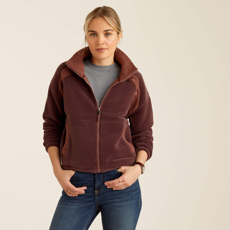 Ariat Women's Lafayette Full Zip Sweatshirt - Marron