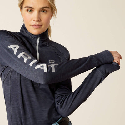 Ariat Women's Tek Team 1/2 Zip Sweatshirt - Ombre Blue Heather