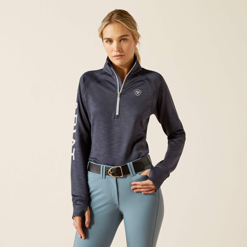 Ariat Women's Tek Team 1/2 Zip Sweatshirt - Ombre Blue Heather