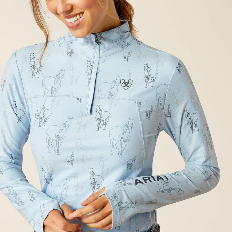 Ariat Lowell 3.0 1/4 Zip Baselayer - Sketch Horse