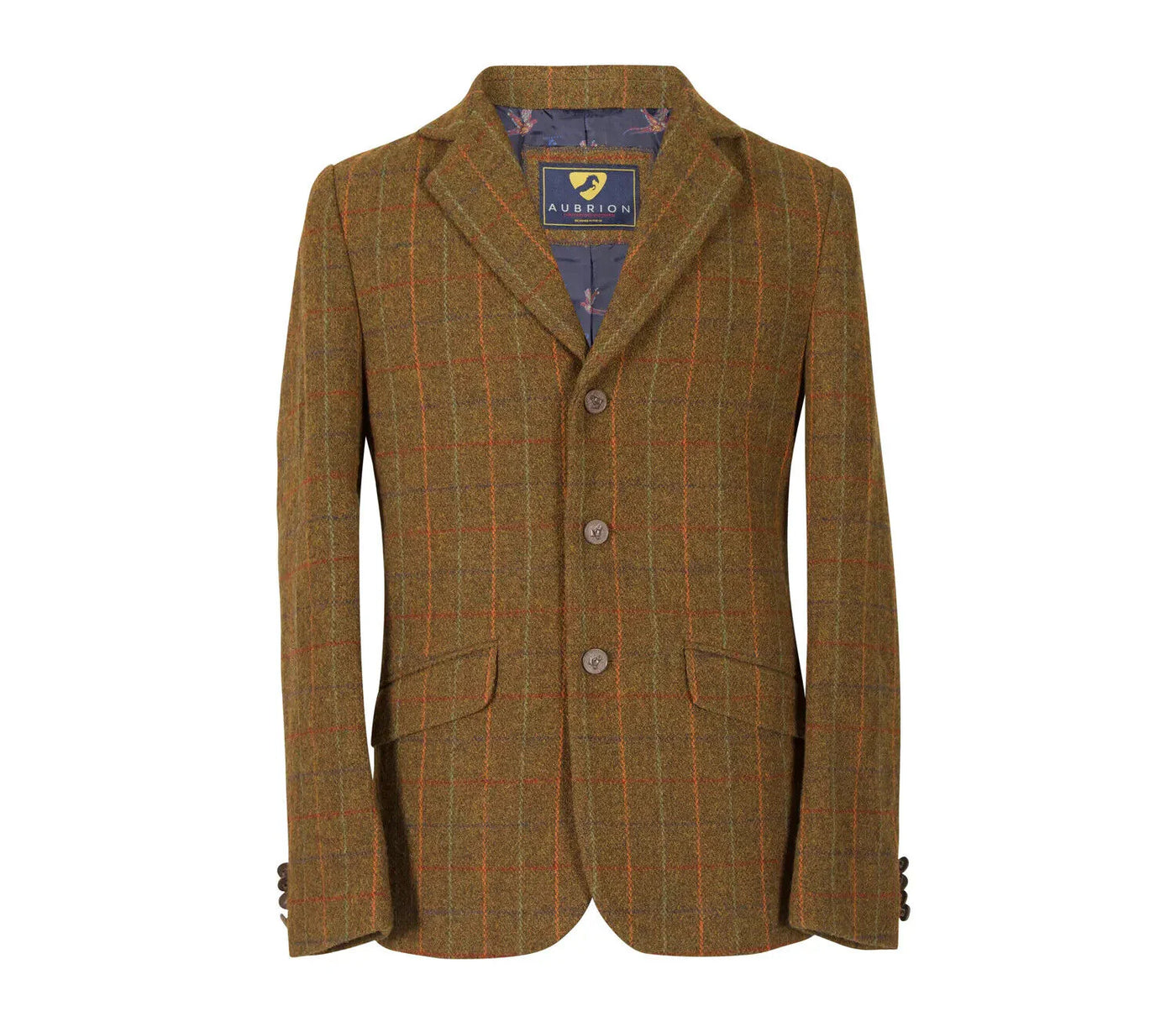 Men's Aubrion Saratoga Tweed Jacket - Rust Check 9820