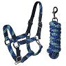 Horka Braided Headcollar & Leadrope Set - Blue/Green