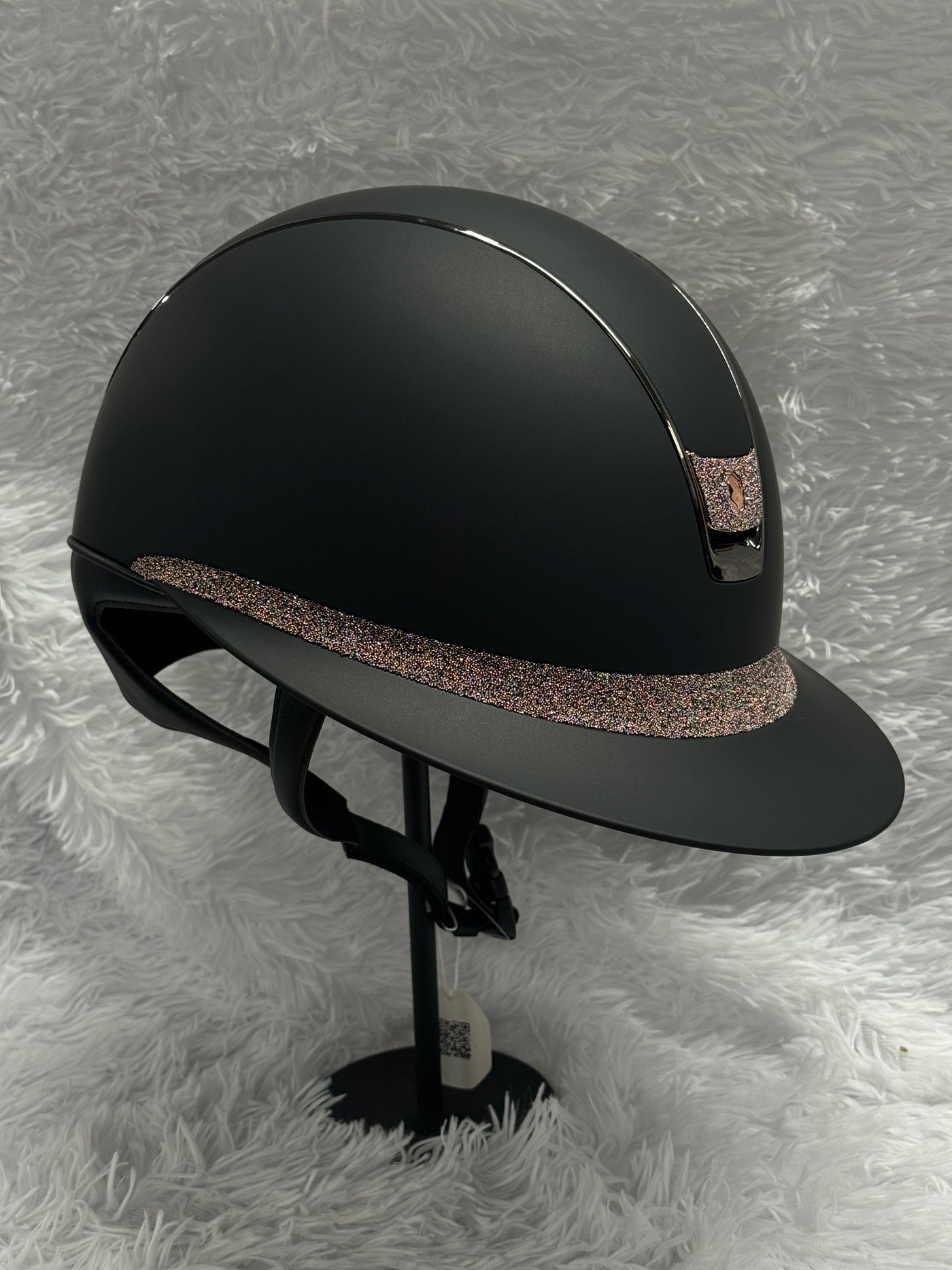 Samshield Miss 2.0 Shadowmatt with Crystal Crystal Fabric Swarovski Pink Gold Frontal Band & Matching Blazon