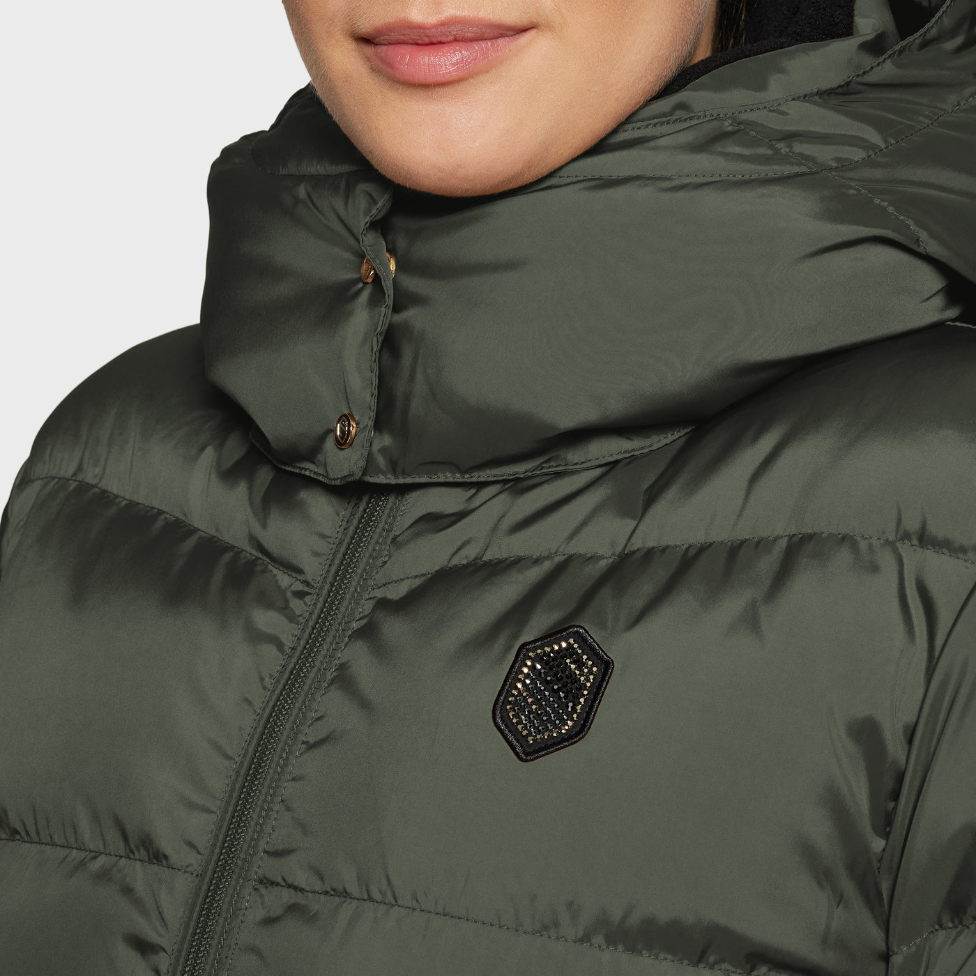 Samshield Billie Puffer Bomber Jacket - Avocado Metal Eclipse